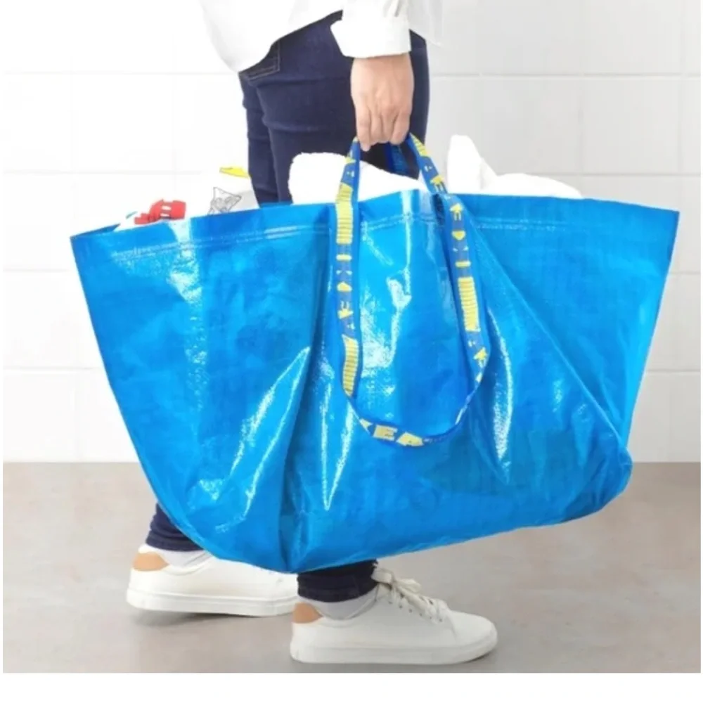 Pack Of 5 IKEA FRAKTA Blue Large Bag 19 Gallons Storage Landry